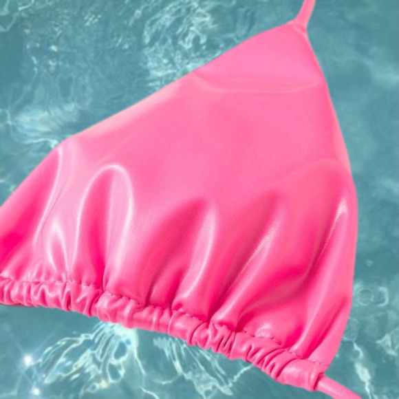 COPY - Neon Pink Latex Bikini - 2 Piece Set - Picture 4 of 9